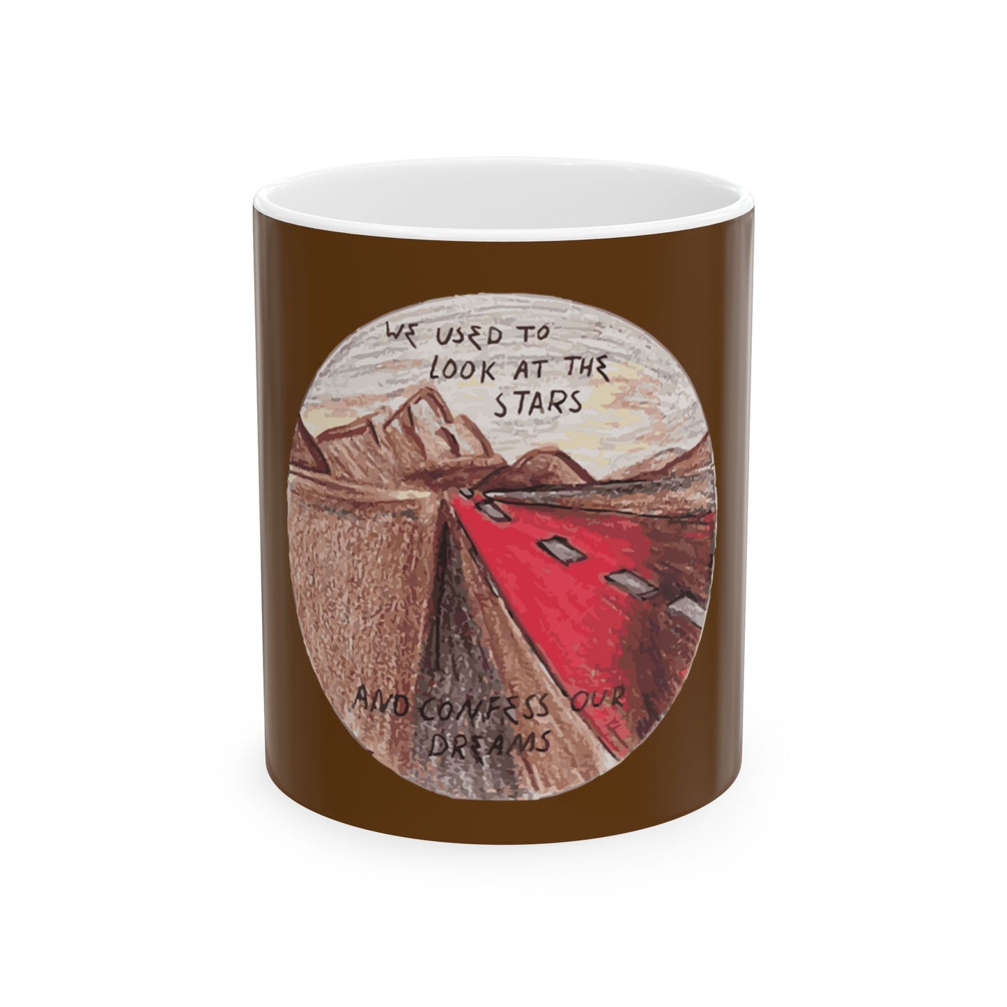 Hand-Drawn Desert Ceramic Mug, (11oz, 15oz) - snazzymerch