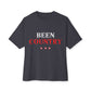 Red Country Western Star Unisex Oversized Boxy Tee - snazzymerch