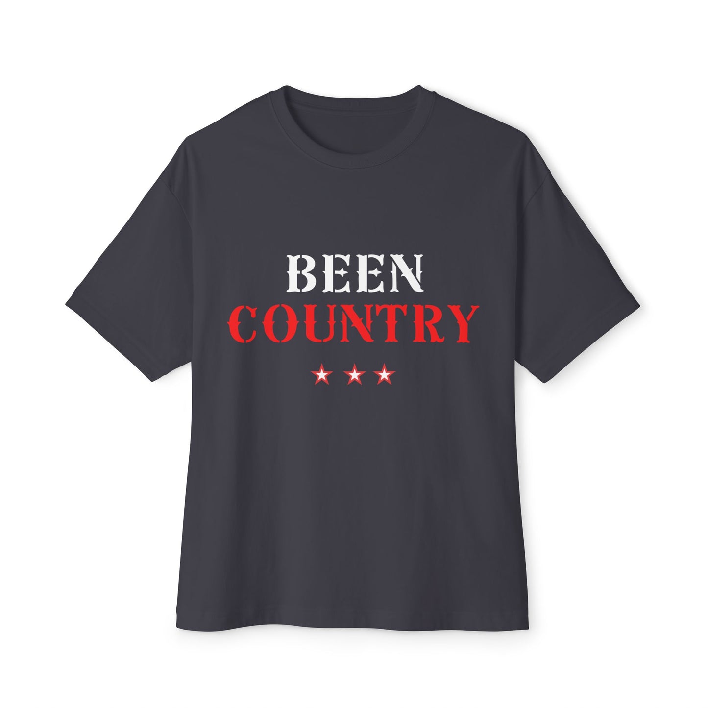 Red Country Western Star Unisex Oversized Boxy Tee - snazzymerch