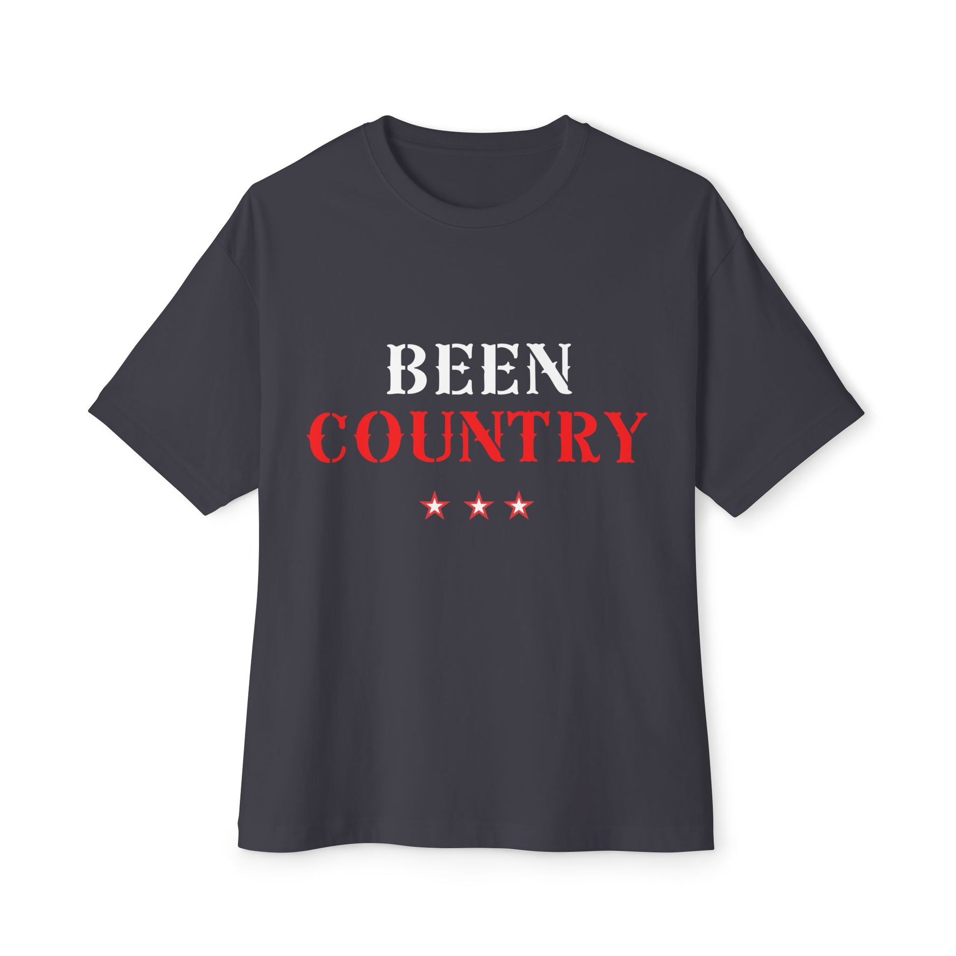 Red Country Western Star Unisex Oversized Boxy Tee - snazzymerch