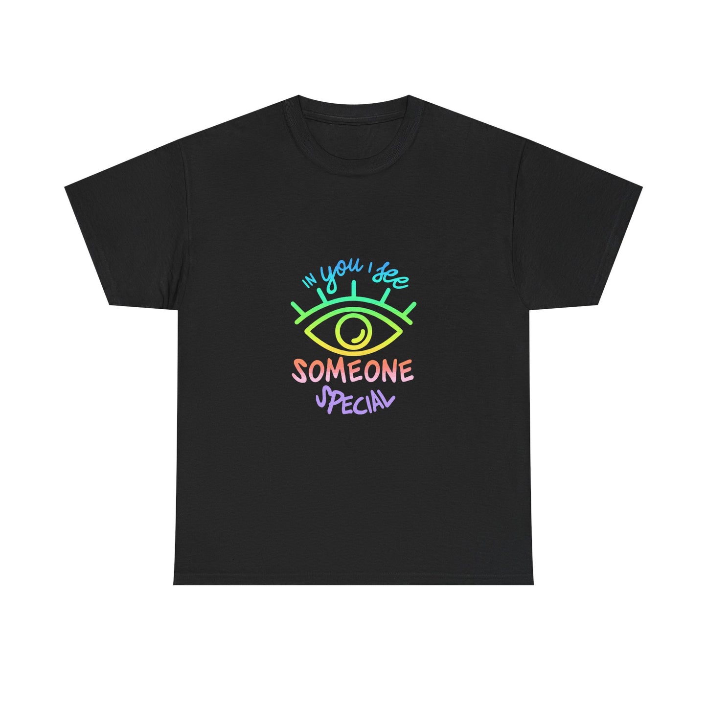 Vibrant Eye and Text Unisex Cotton Tee Printify