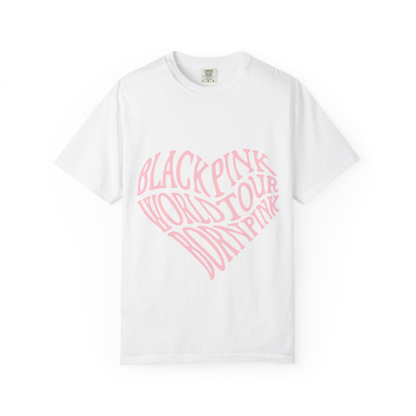 Born Pink Heart Typography – Dyed T-shirt Printify