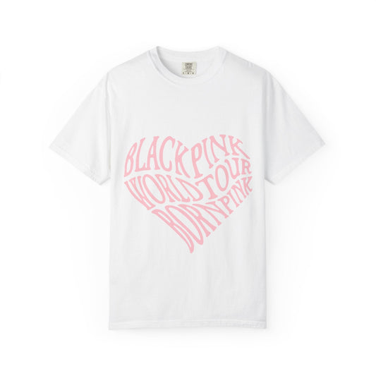 Born Pink Heart Typography – Dyed T-shirt Printify