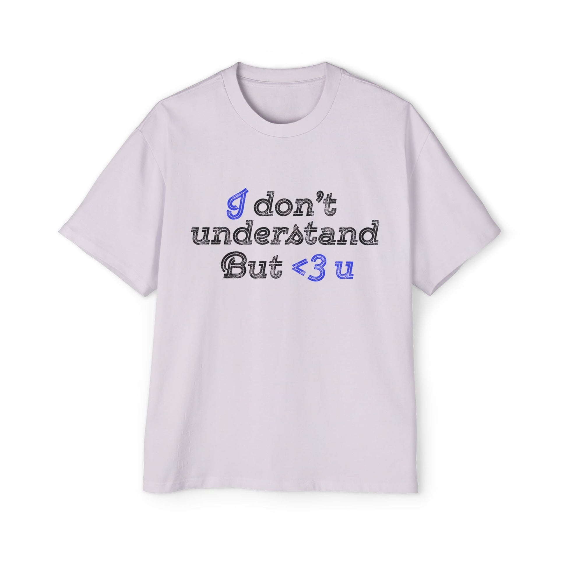I <3 U Blue Type Men's Heavy Oversized Tee - snazzymerch
