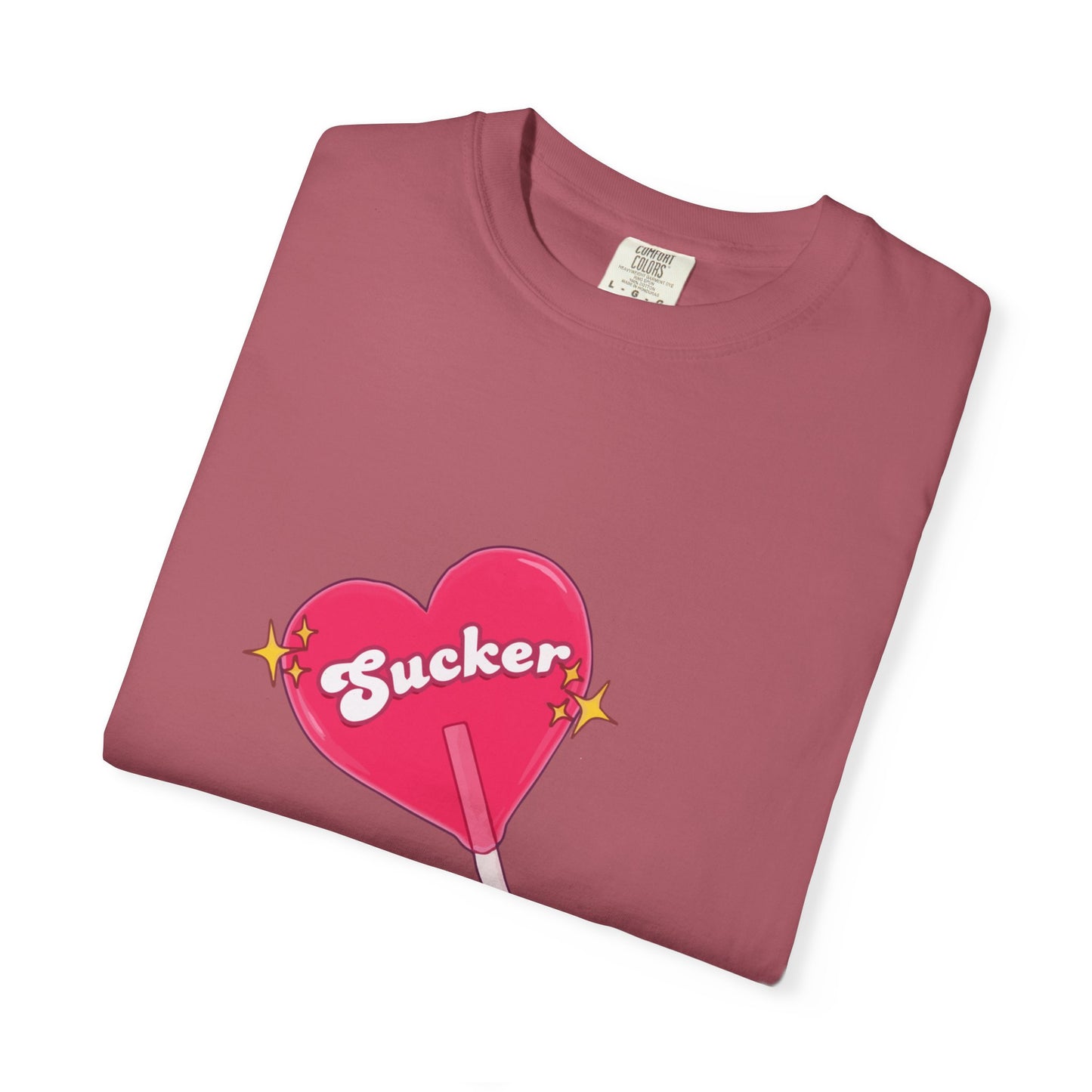 Pink Heart Lollipop Unisex Garment-Dyed T-shirt - snazzymerch
