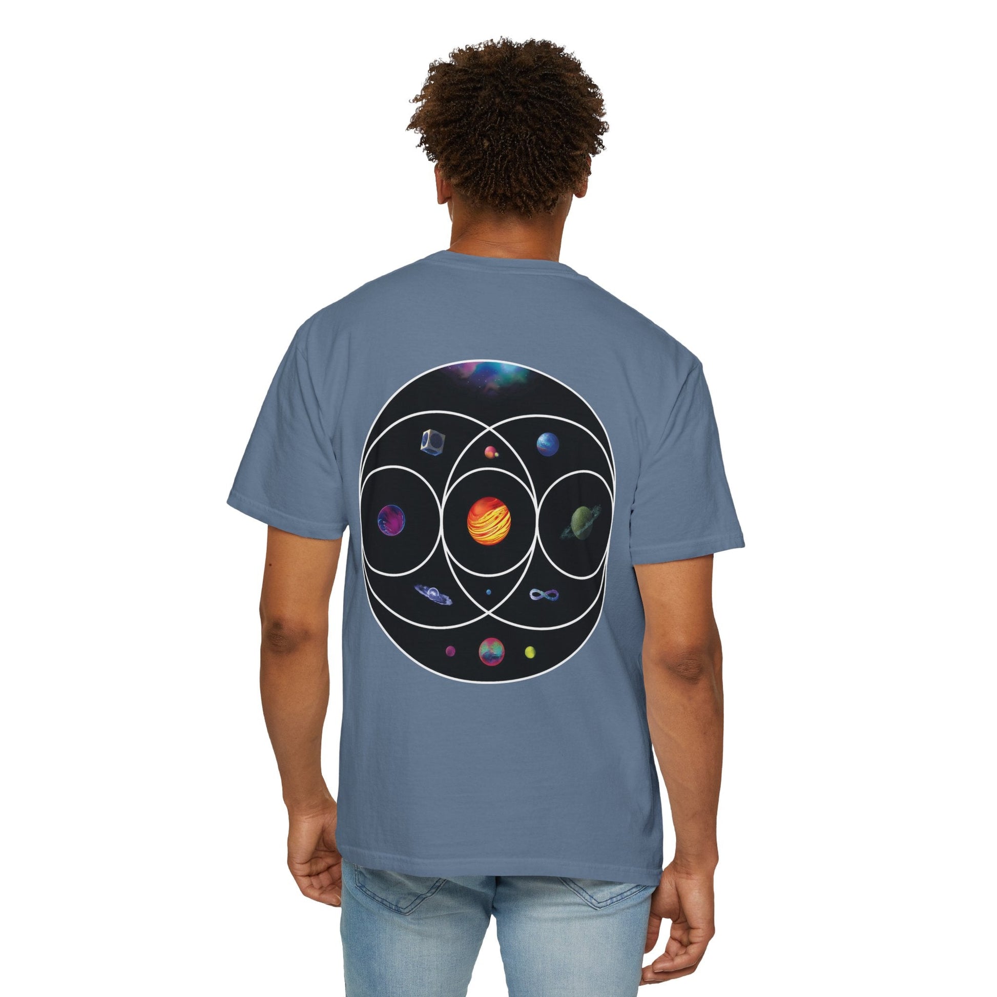 Unisex Garment-Dyed T-Shirt Inspired by Coldplay’s Illustration Concept_B Printify
