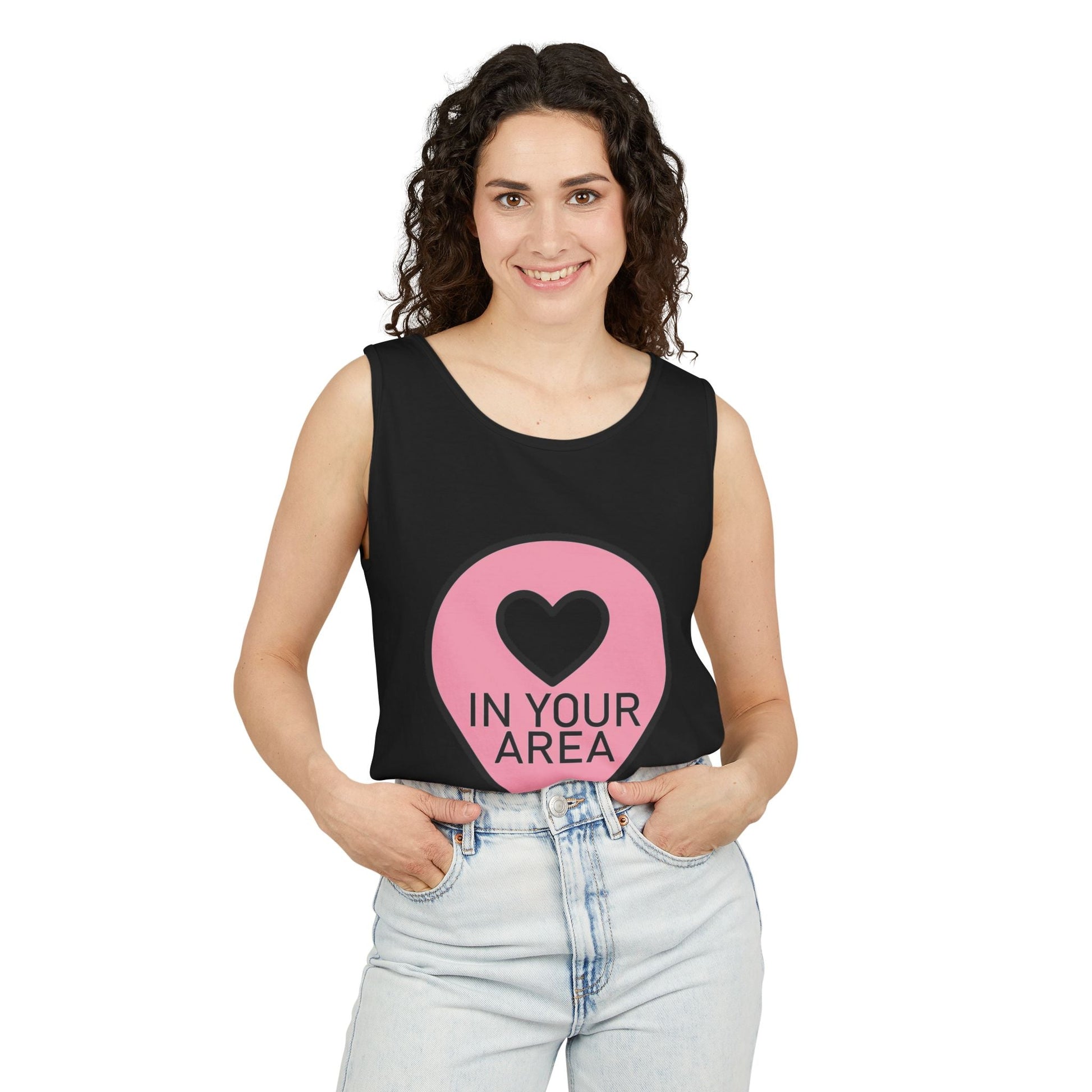 In Your Area Pin Marker – Dyed Tank Top Printify