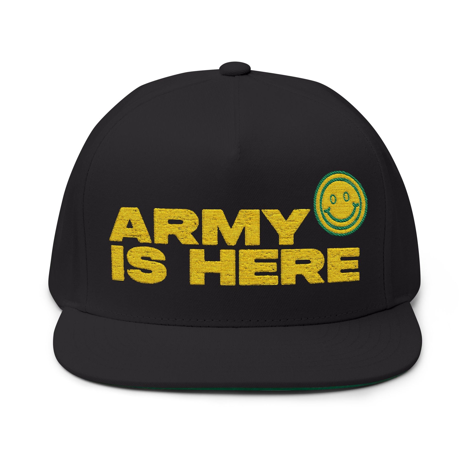 Smiley Army Vibe Flat Bill Cap (Embroidery) - snazzymerch