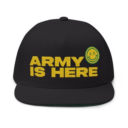 Smiley Army Vibe Flat Bill Cap (Embroidery) - snazzymerch