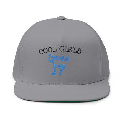 Love for 17 Graphic Flat Bill Cap (Embroidery) - snazzymerch