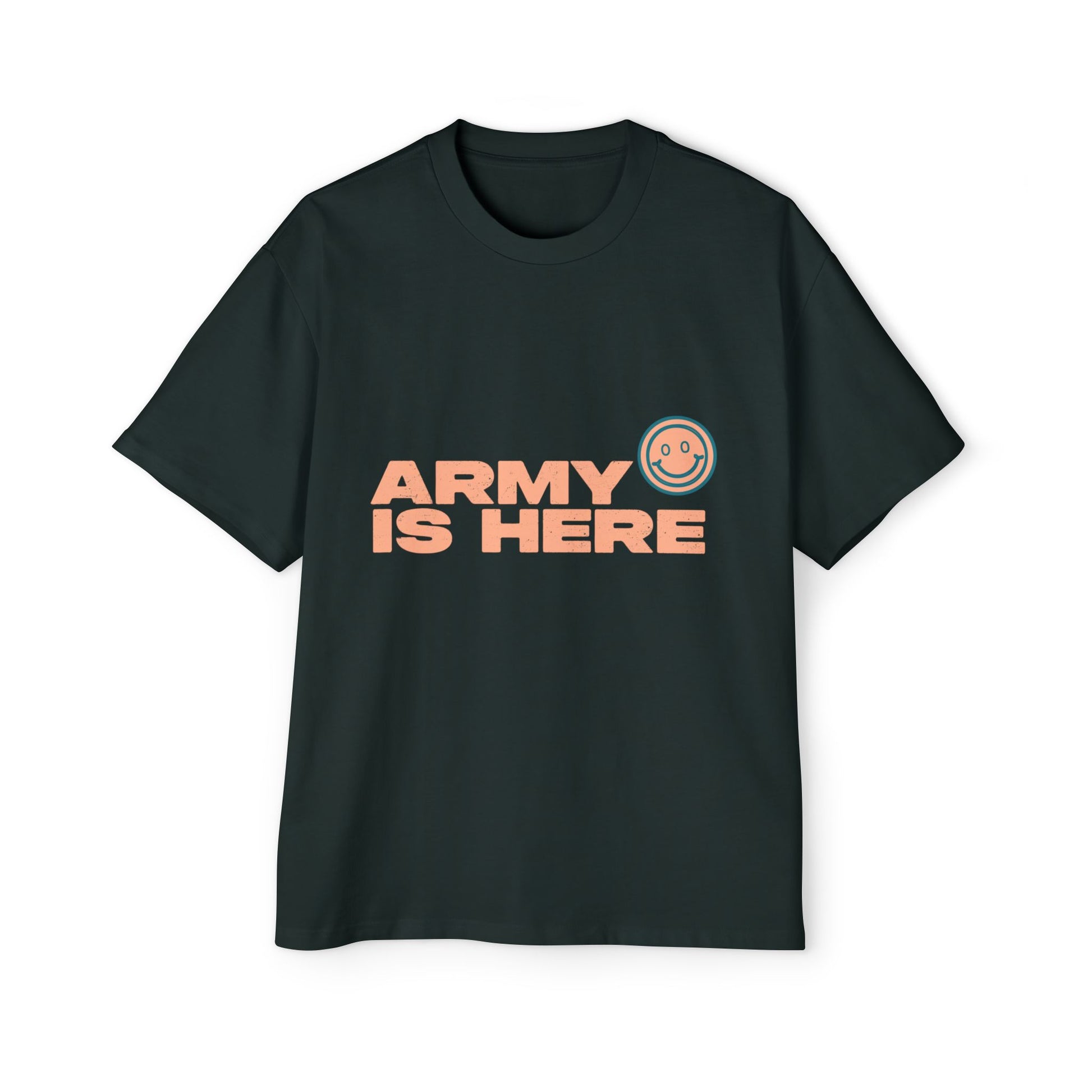 Smiley Army Vibe Men's Heavy Oversized Tee - snazzymerch