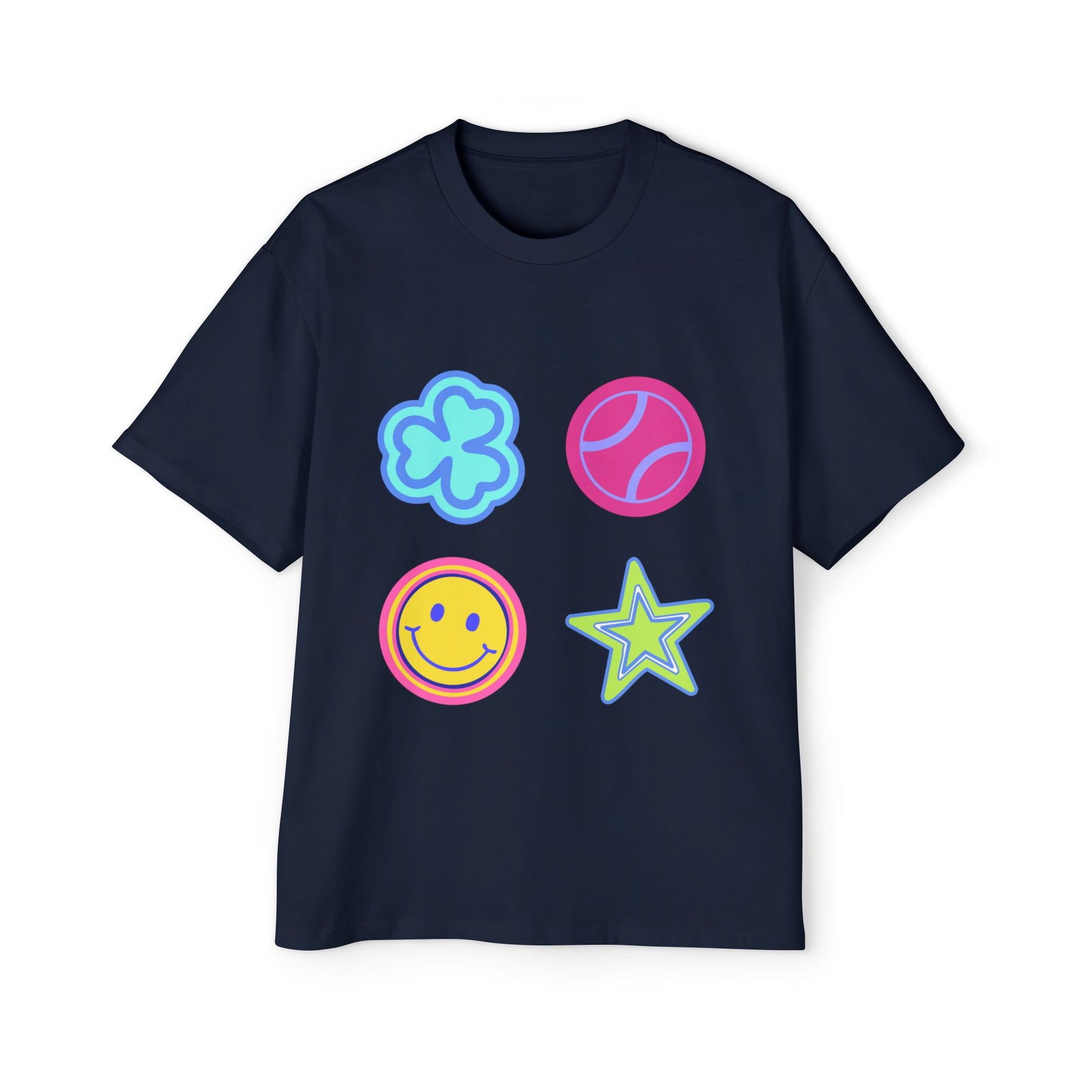 Lucky Star & Clover Patch Men's Heavy Oversized Tee - snazzymerch