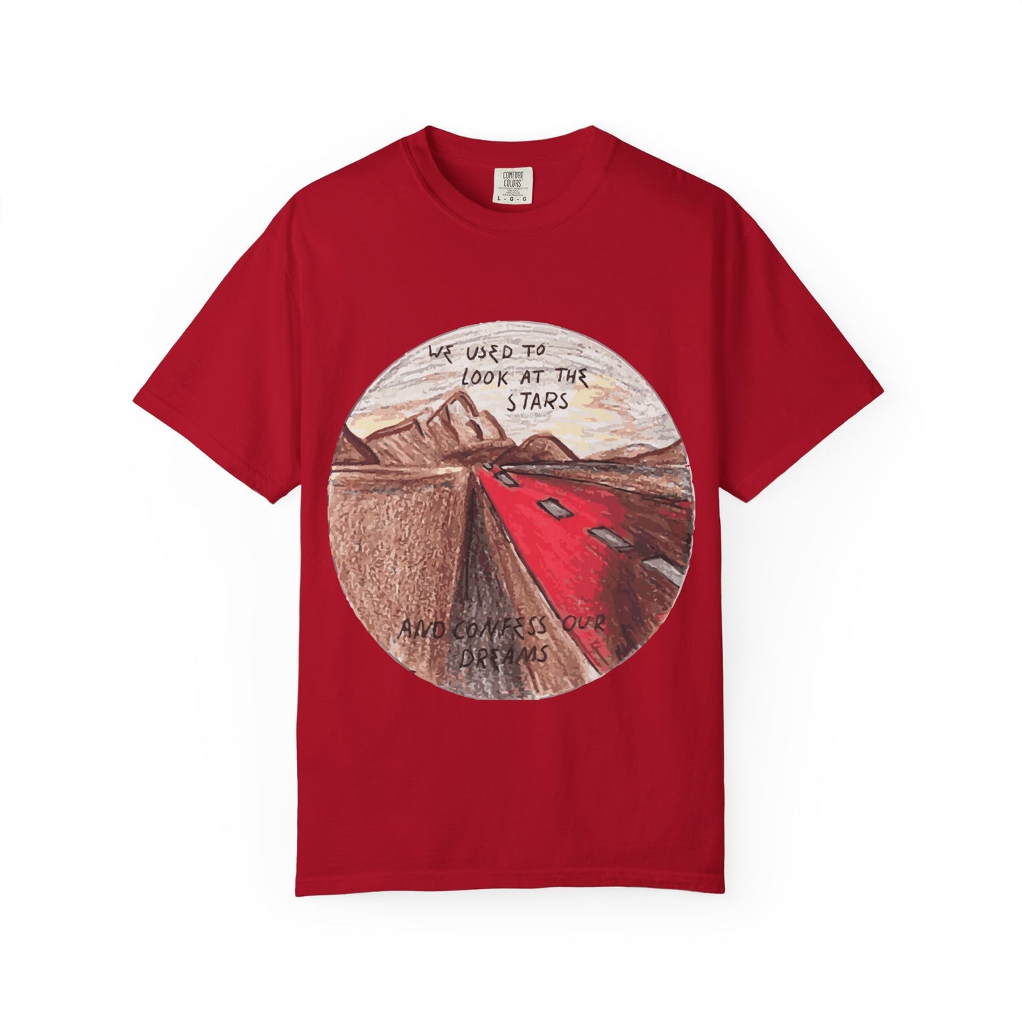 Hand-Drawn Desert Unisex Garment-Dyed T-shirt - snazzymerch