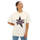Star Outline Retro Unisex oversized Boxy Tee - snazzymerch