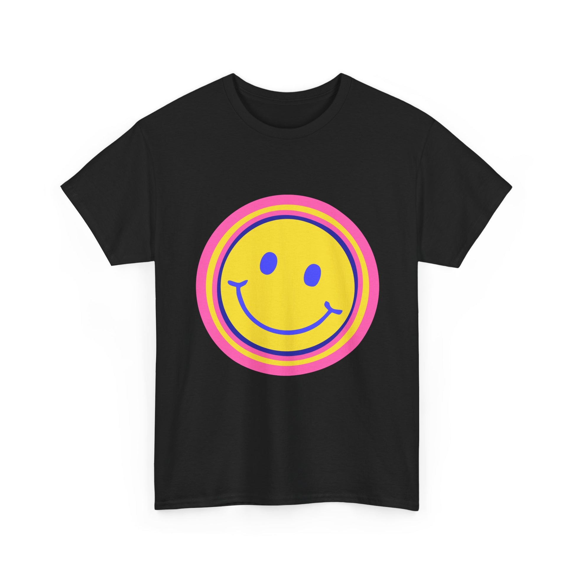 Retro Rainbow Smiley Unisex Heavy Cotton Tee - snazzymerch