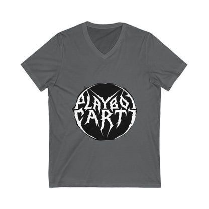 Gothic Circle White Logo Unisex Jersey Short Sleeve V-Neck Tee - snazzymerch