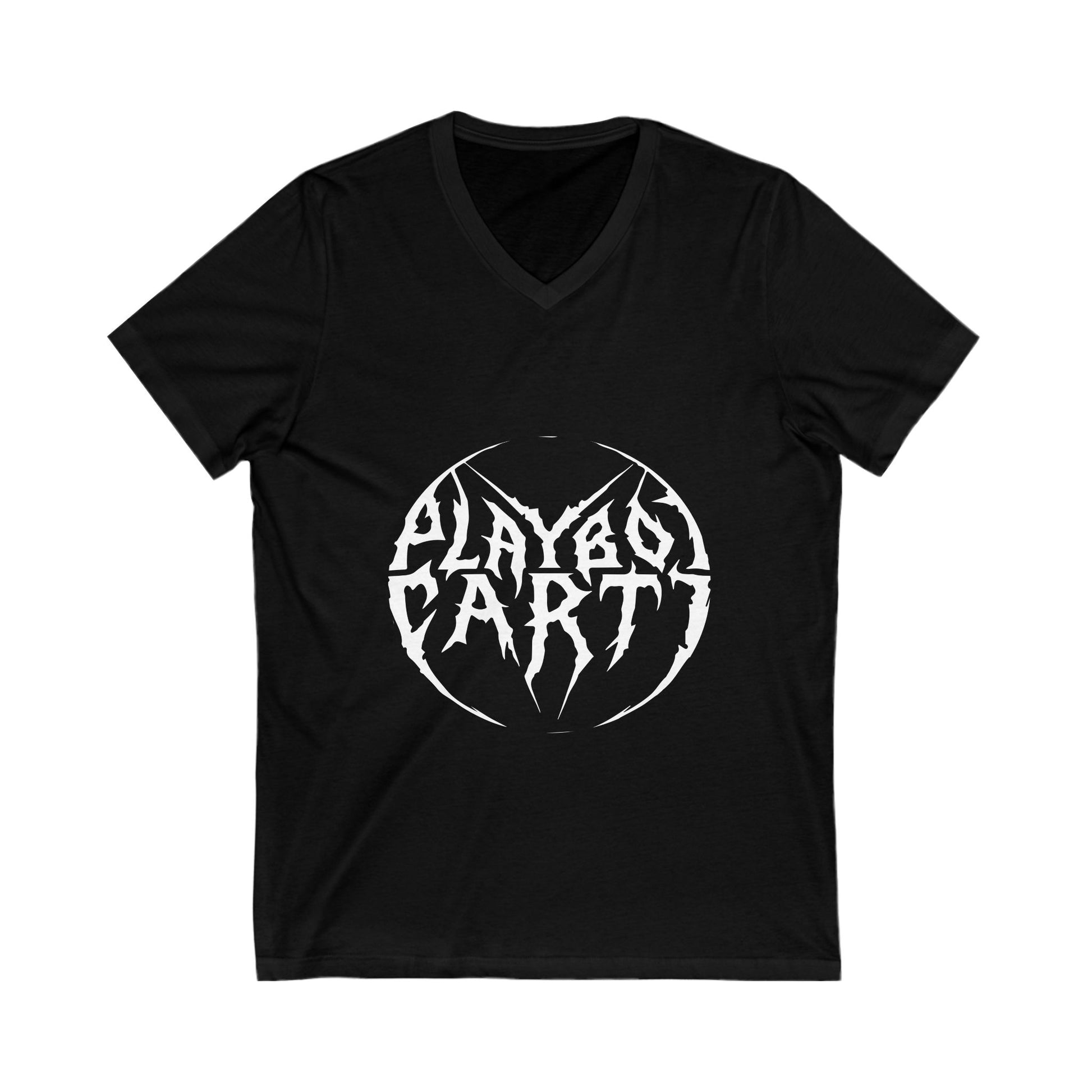 Gothic Circle White Logo Unisex Jersey Short Sleeve V-Neck Tee - snazzymerch