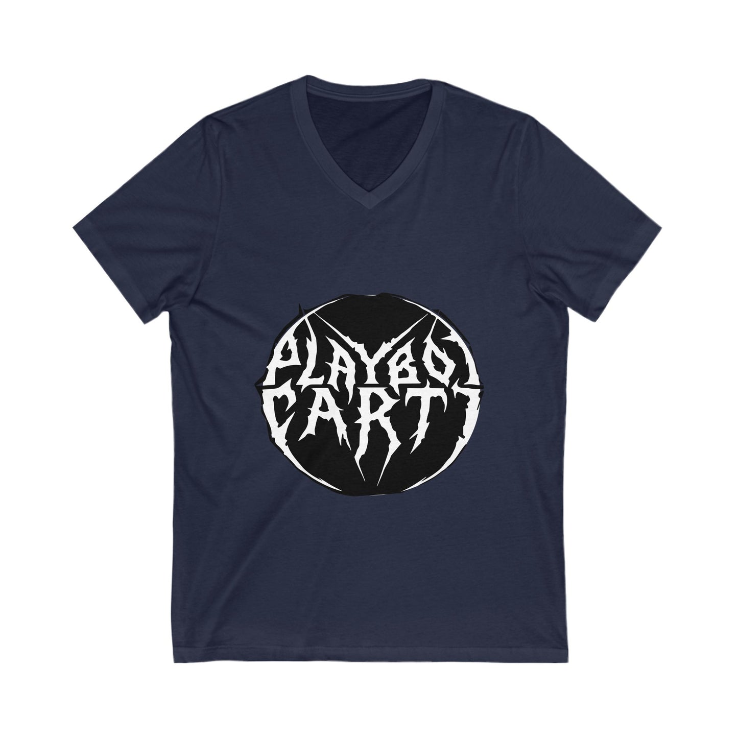 Gothic Circle White Logo Unisex Jersey Short Sleeve V-Neck Tee - snazzymerch