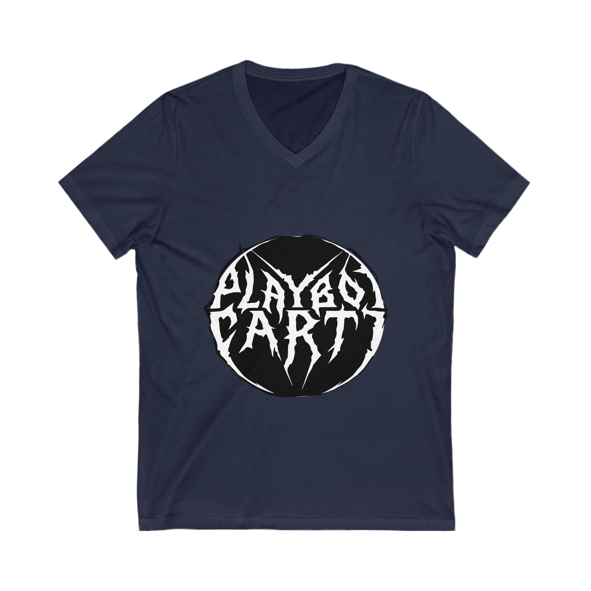 Gothic Circle White Logo Unisex Jersey Short Sleeve V-Neck Tee - snazzymerch