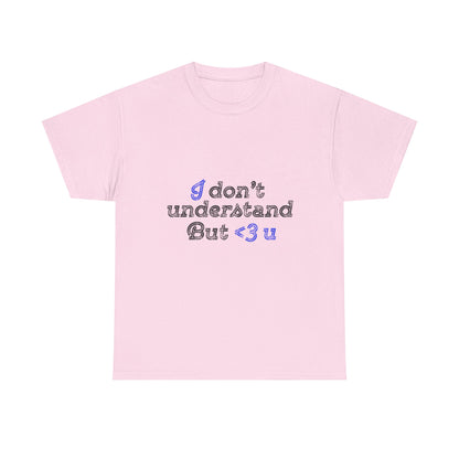 I <3 U Blue Type Unisex Heavy Cotton Tee - snazzymerch