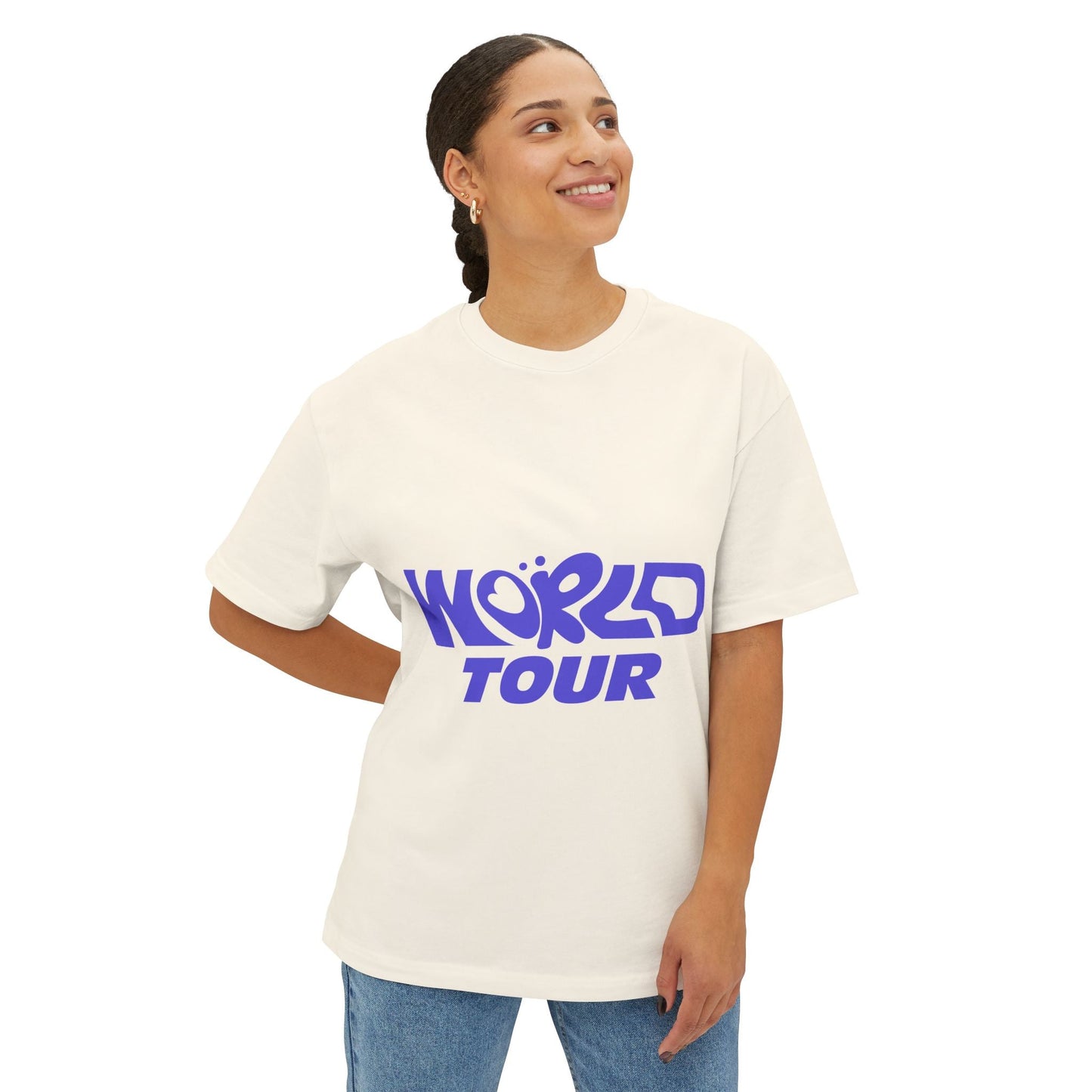 World Tour Bubble Letter-Oversized Tee Printify