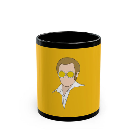 Yellow Glasses Portrait Black Mug (11oz, 15oz) - snazzymerch