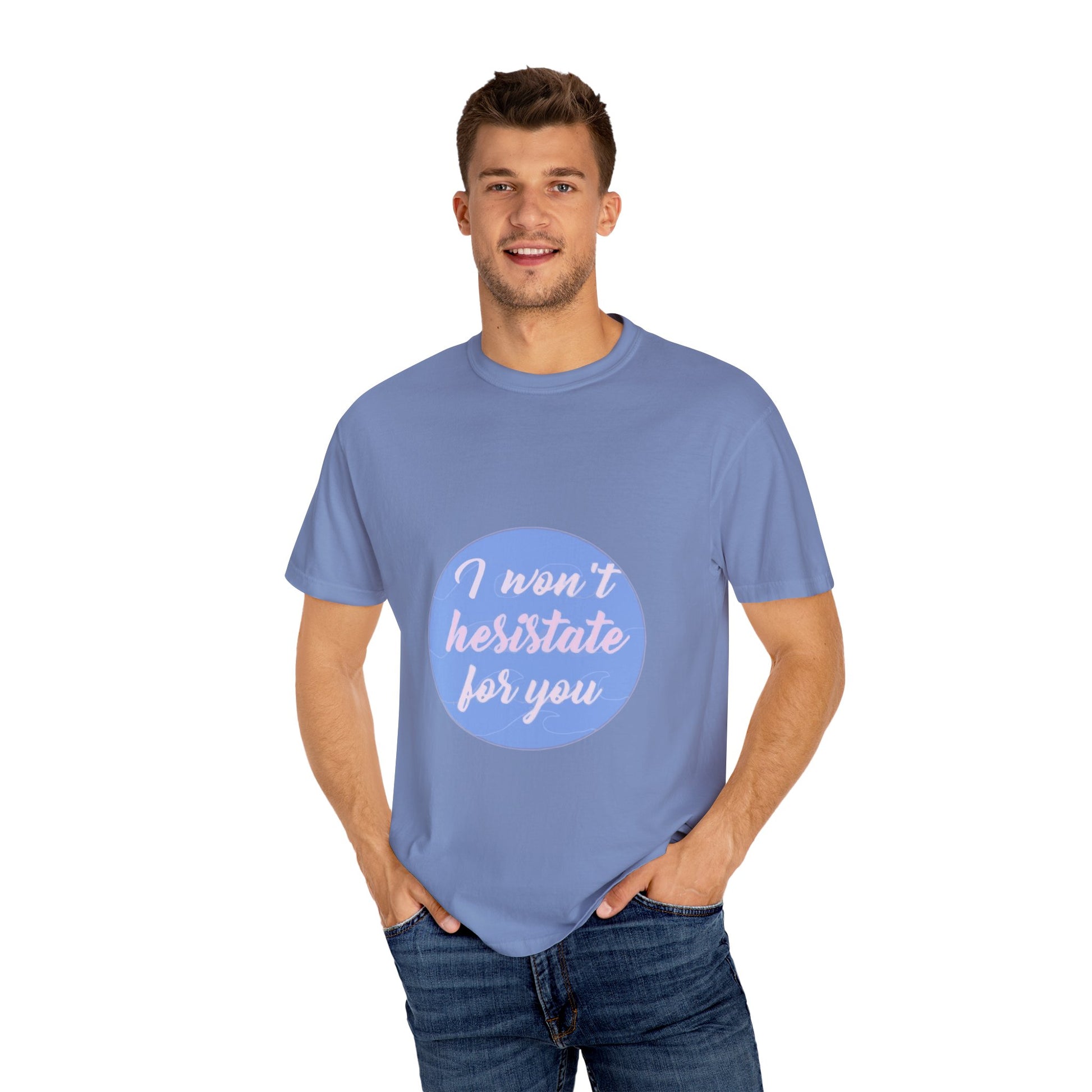 Blue Quote Circle Unisex Garment-Dyed T-shirt - snazzymerch