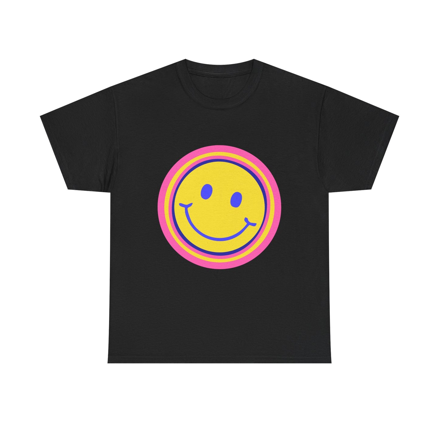 Retro Rainbow Smiley Unisex Heavy Cotton Tee - snazzymerch