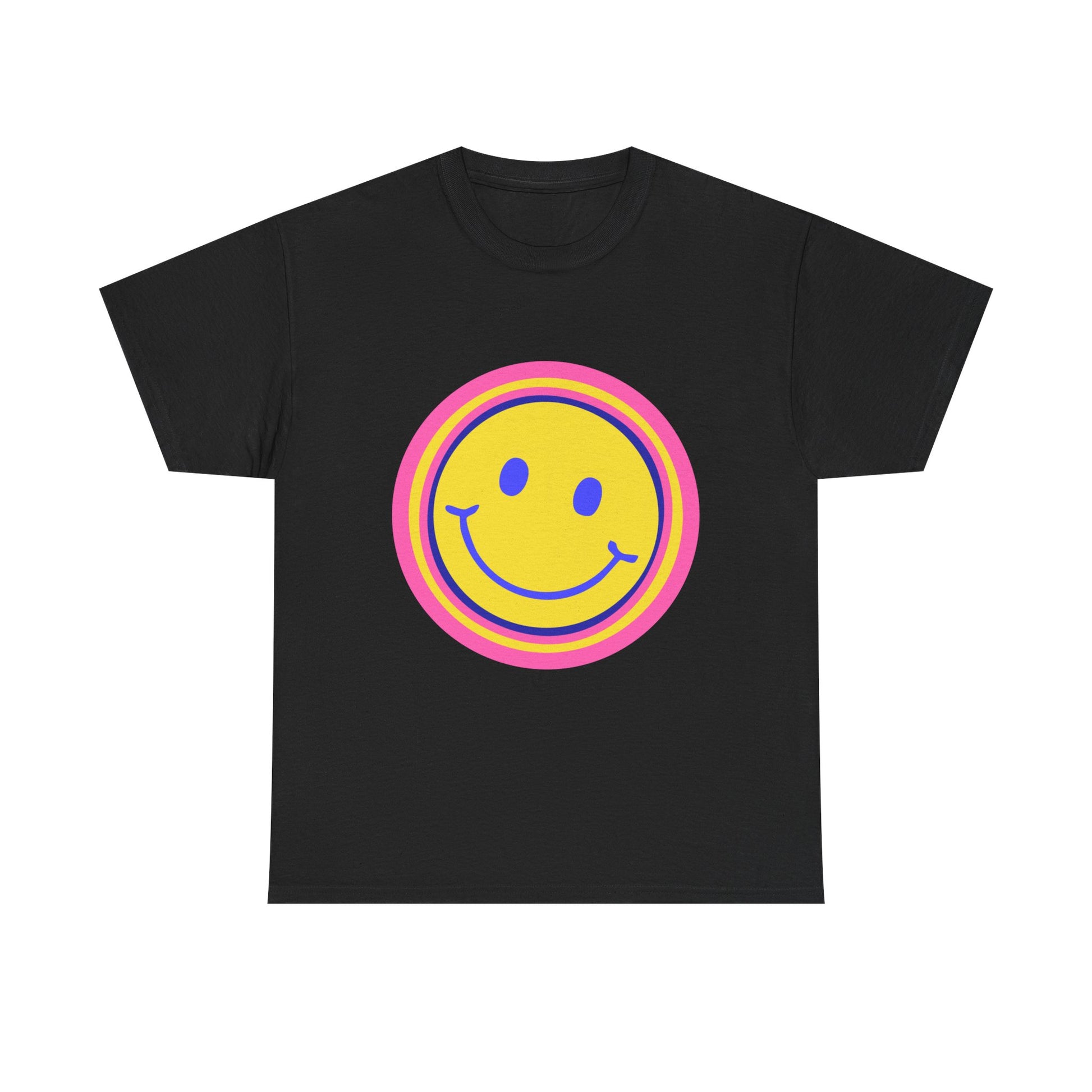Retro Rainbow Smiley Unisex Heavy Cotton Tee - snazzymerch