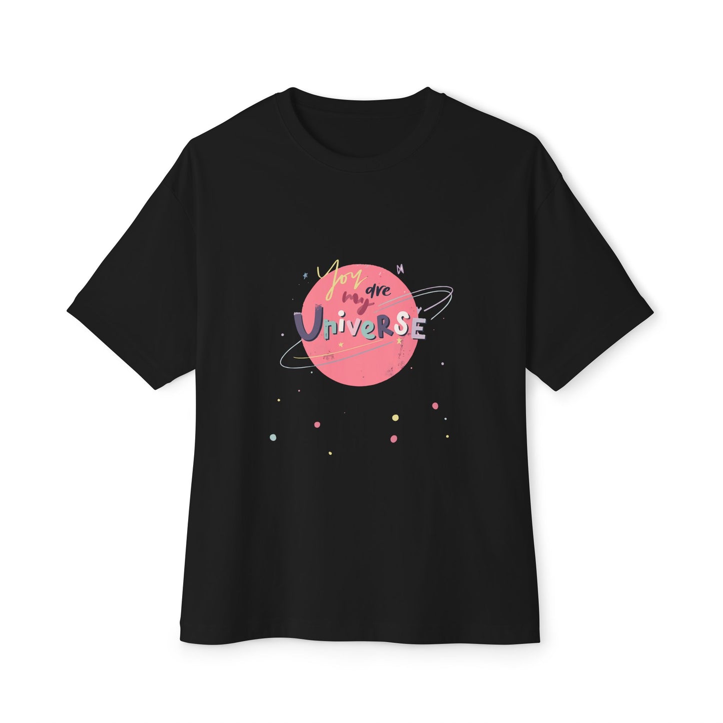 Pastel Planet & Universe Unisex Oversized Boxy Tee Printify