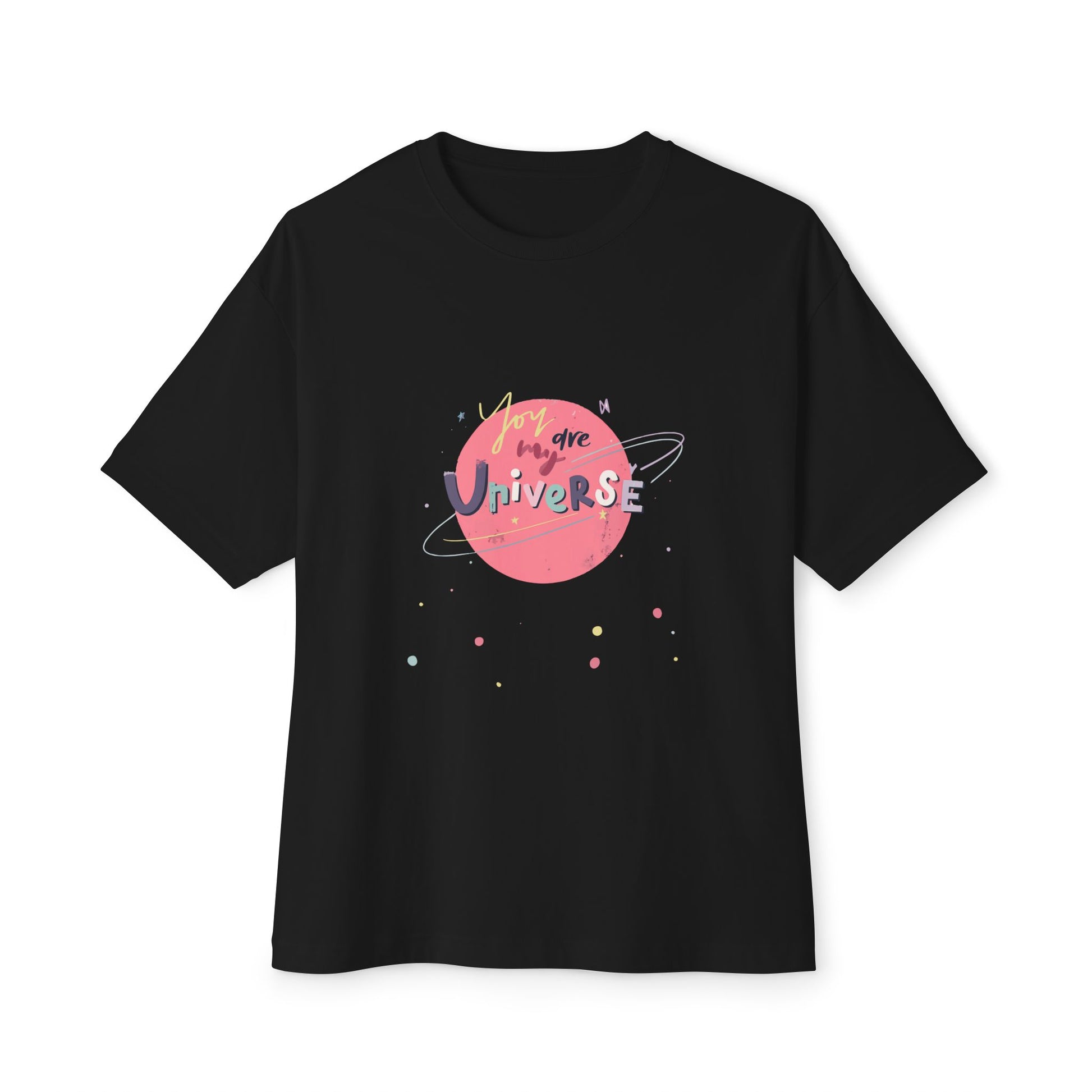 Pastel Planet & Universe Unisex Oversized Boxy Tee Printify