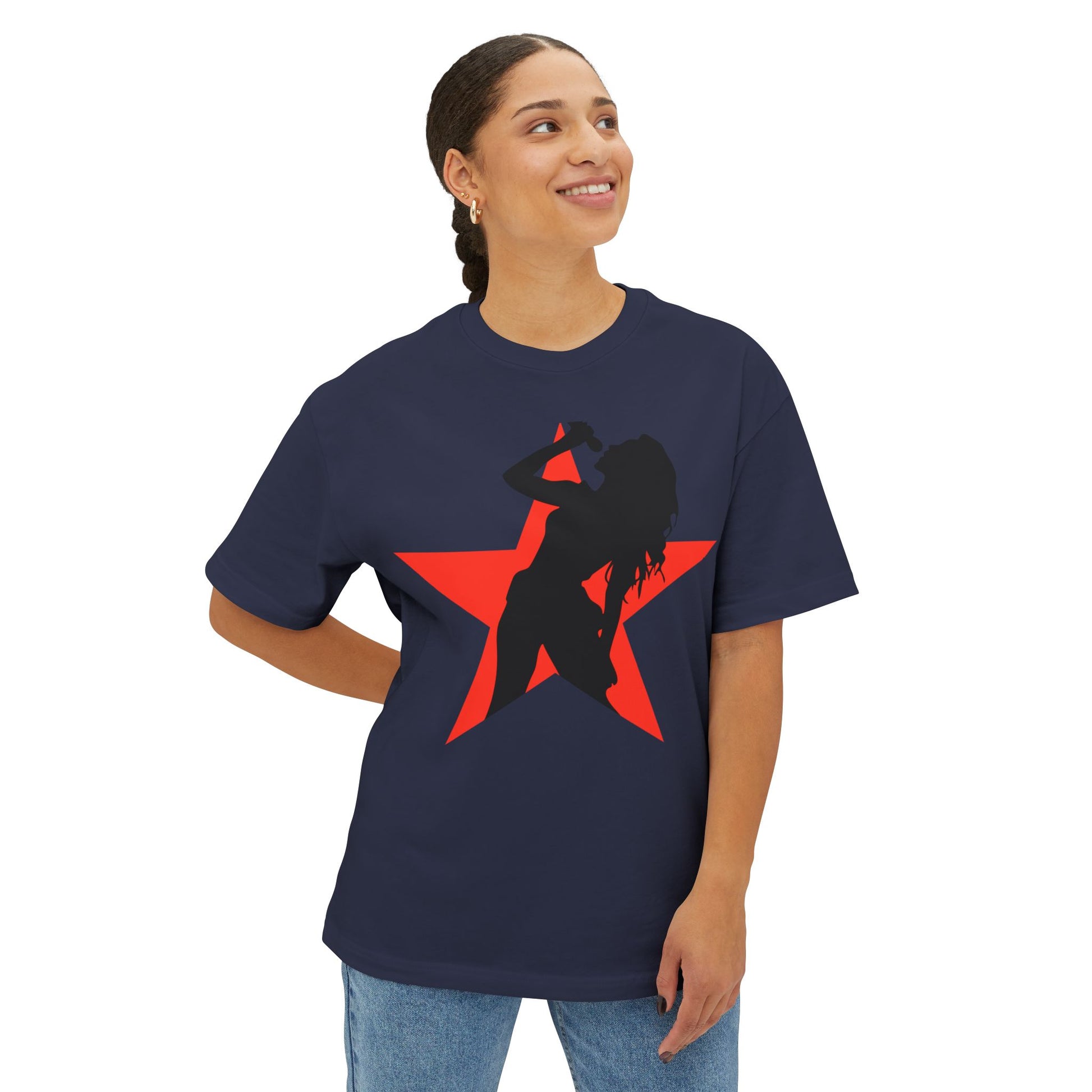 Singing Star Unisex Oversized Boxy Tee - snazzymerch