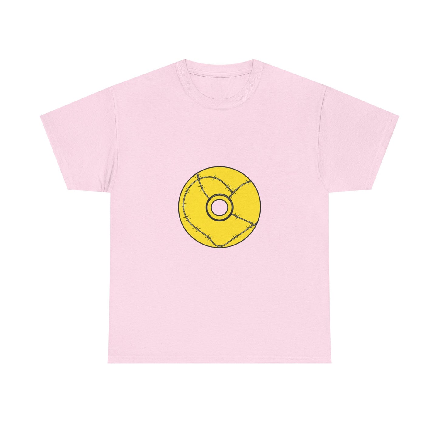 Minimalist Black Disc Outline Unisex Heavy cotton Tee Printify