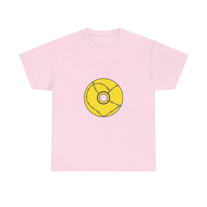 Minimalist Black Disc Outline Unisex Heavy cotton Tee Printify