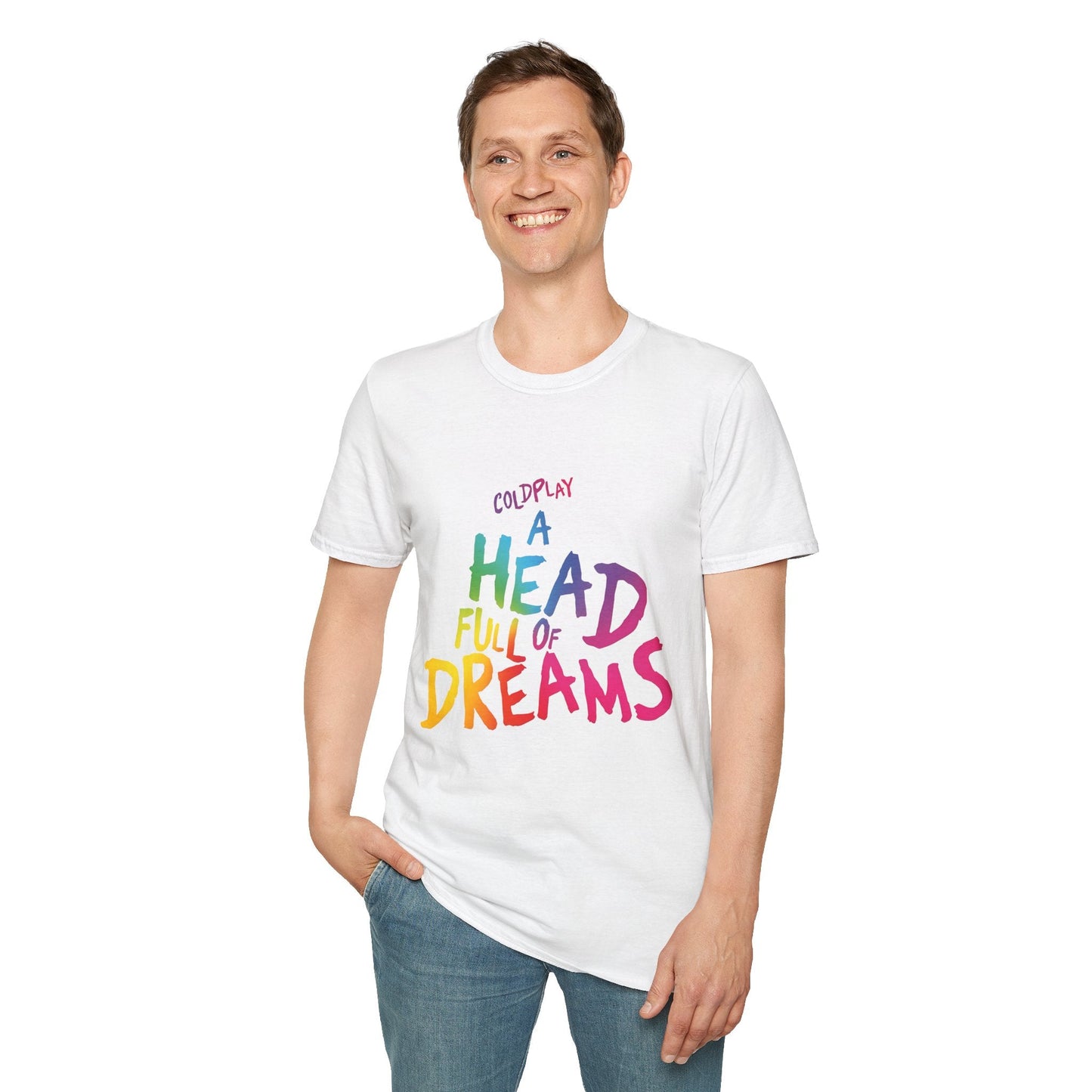 Unisex Softstyle T-Shirt Inspired by Coldplay’s Iconic A Head Full of Dreams Printify