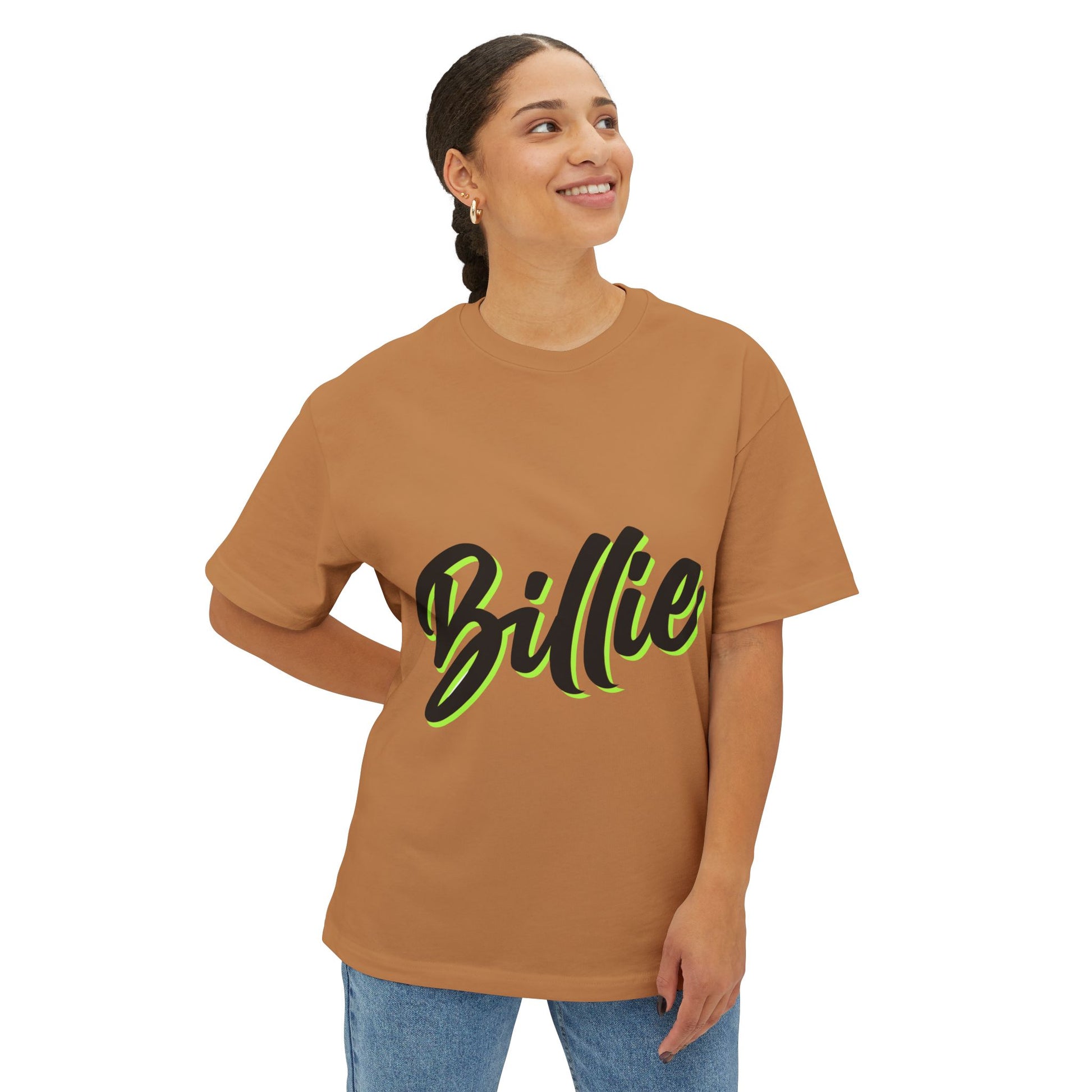 Billie Eilish Inspired Oversized T-Shirt – Electric Script Vibes Edition Printify