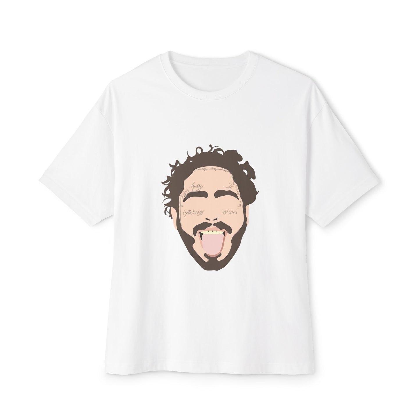 Minimalist Tongue Out Cartoon Face Unisex Oversized Boxy Tee Printify