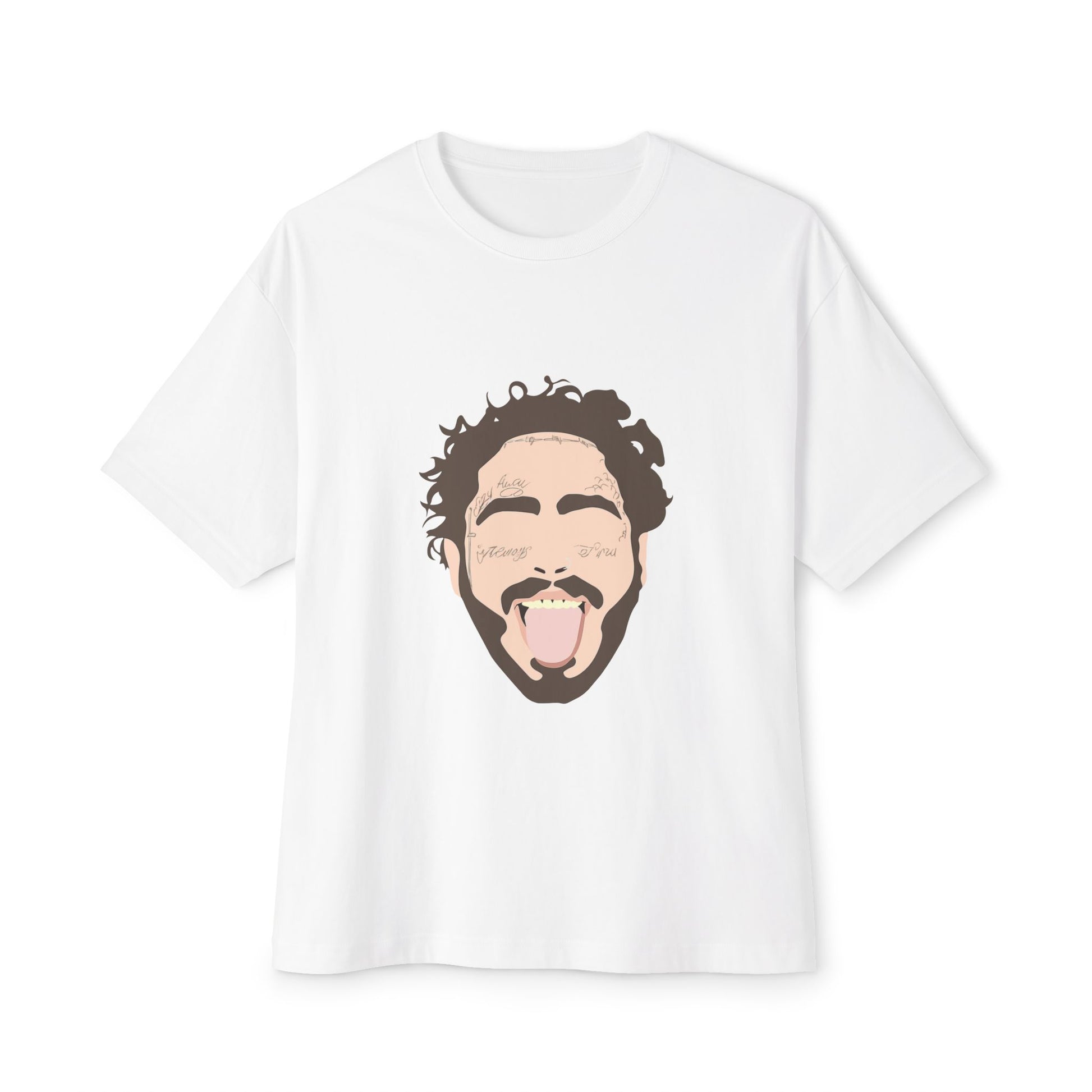 Minimalist Tongue Out Cartoon Face Unisex Oversized Boxy Tee Printify