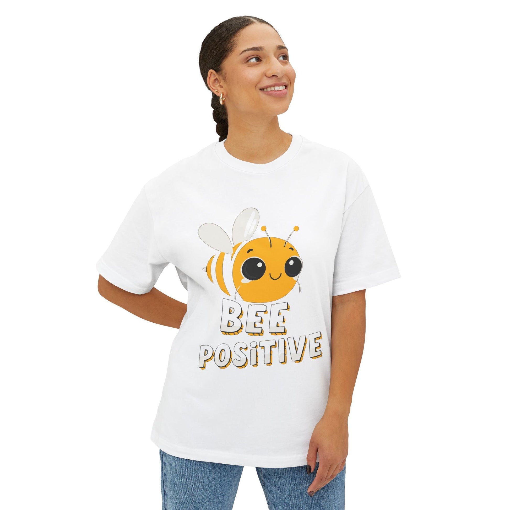 Oversized boxy Tee – Snazzy Bee positive Edition Printify