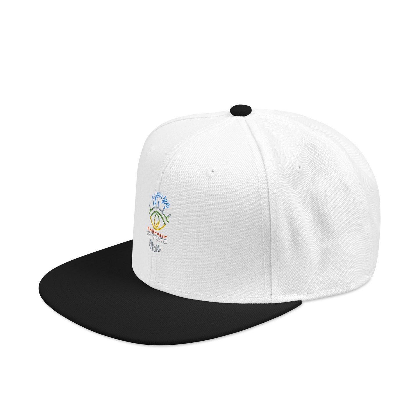 Vibrant Eye and Text Snapback cap Printify