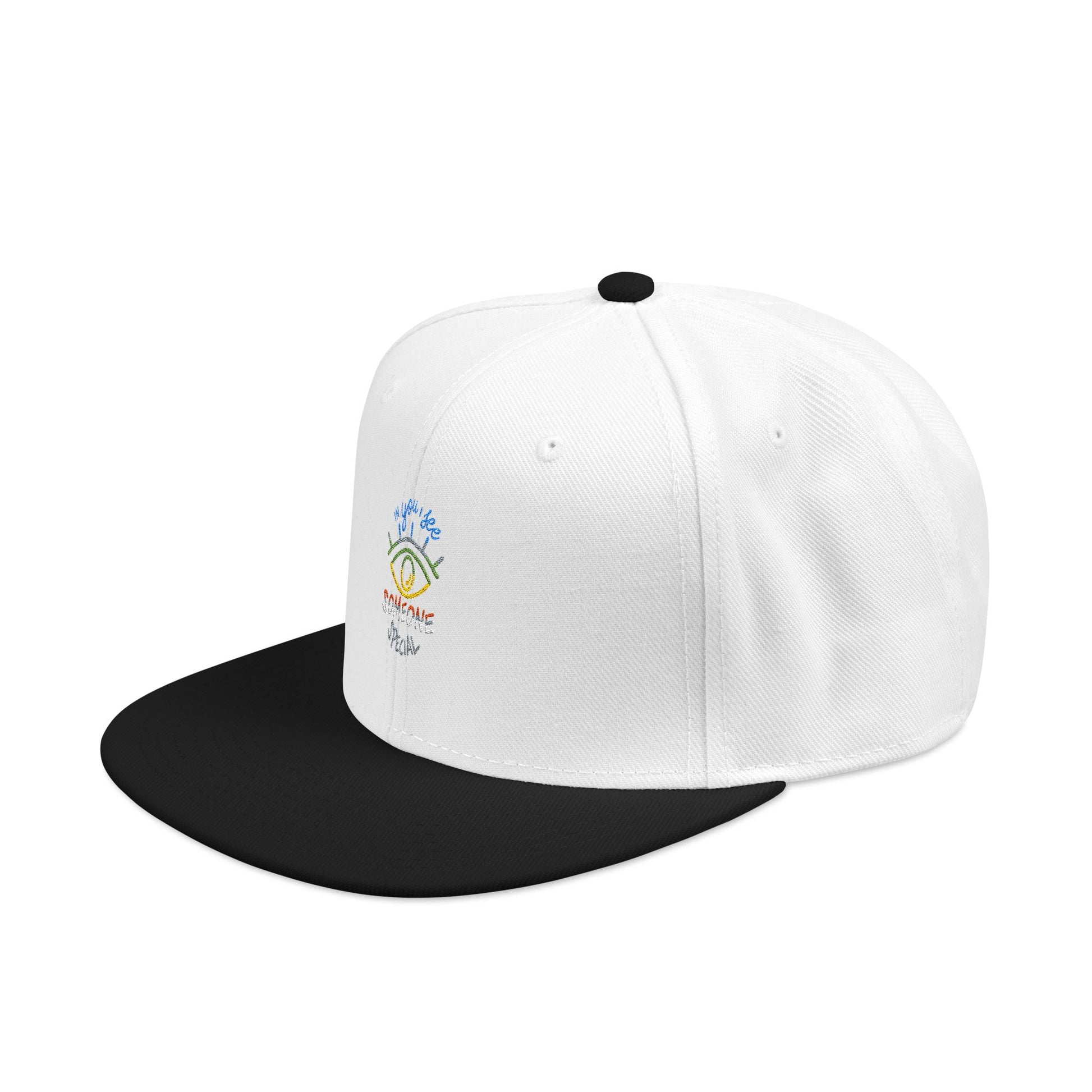Vibrant Eye and Text Snapback cap Printify