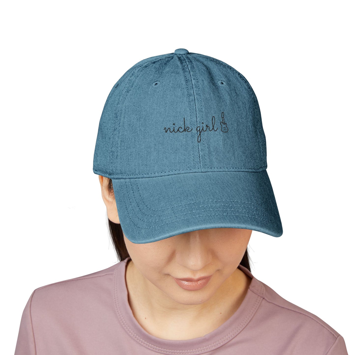 Retro Font Denim Hat (Embroidery) - snazzymerch