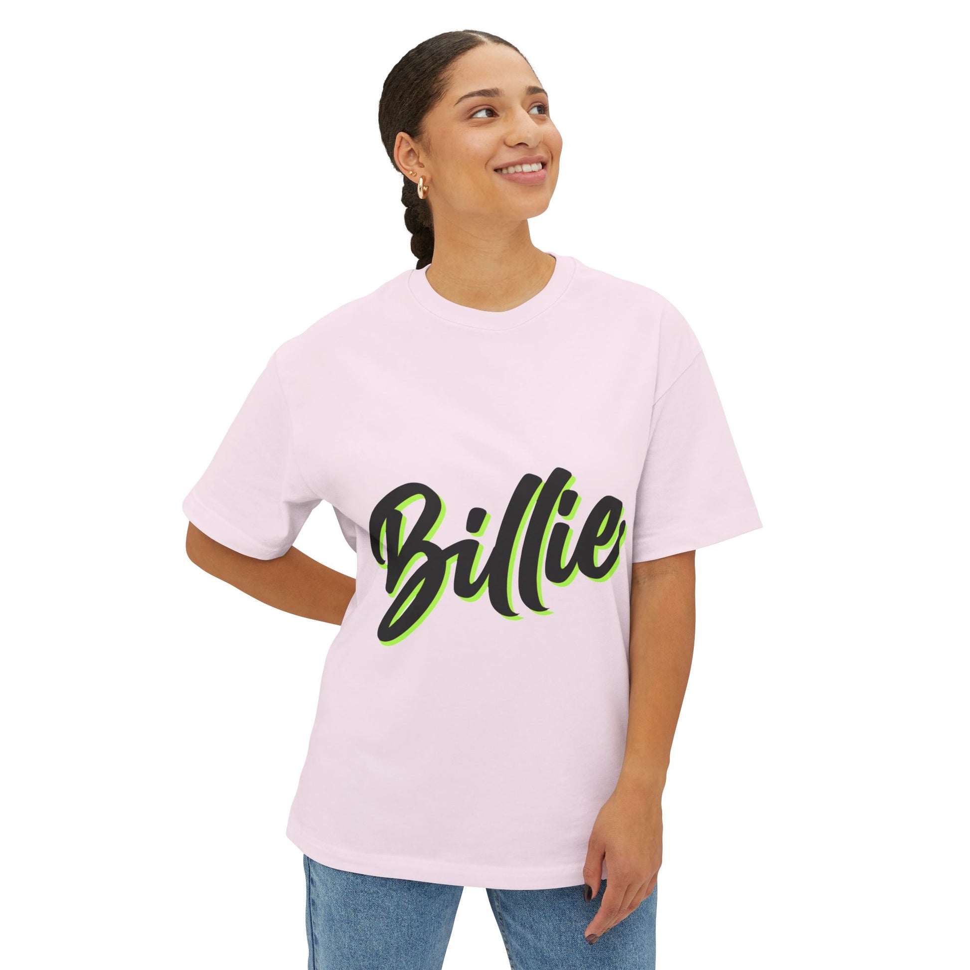 Billie Eilish Inspired Oversized T-Shirt – Electric Script Vibes Edition Printify