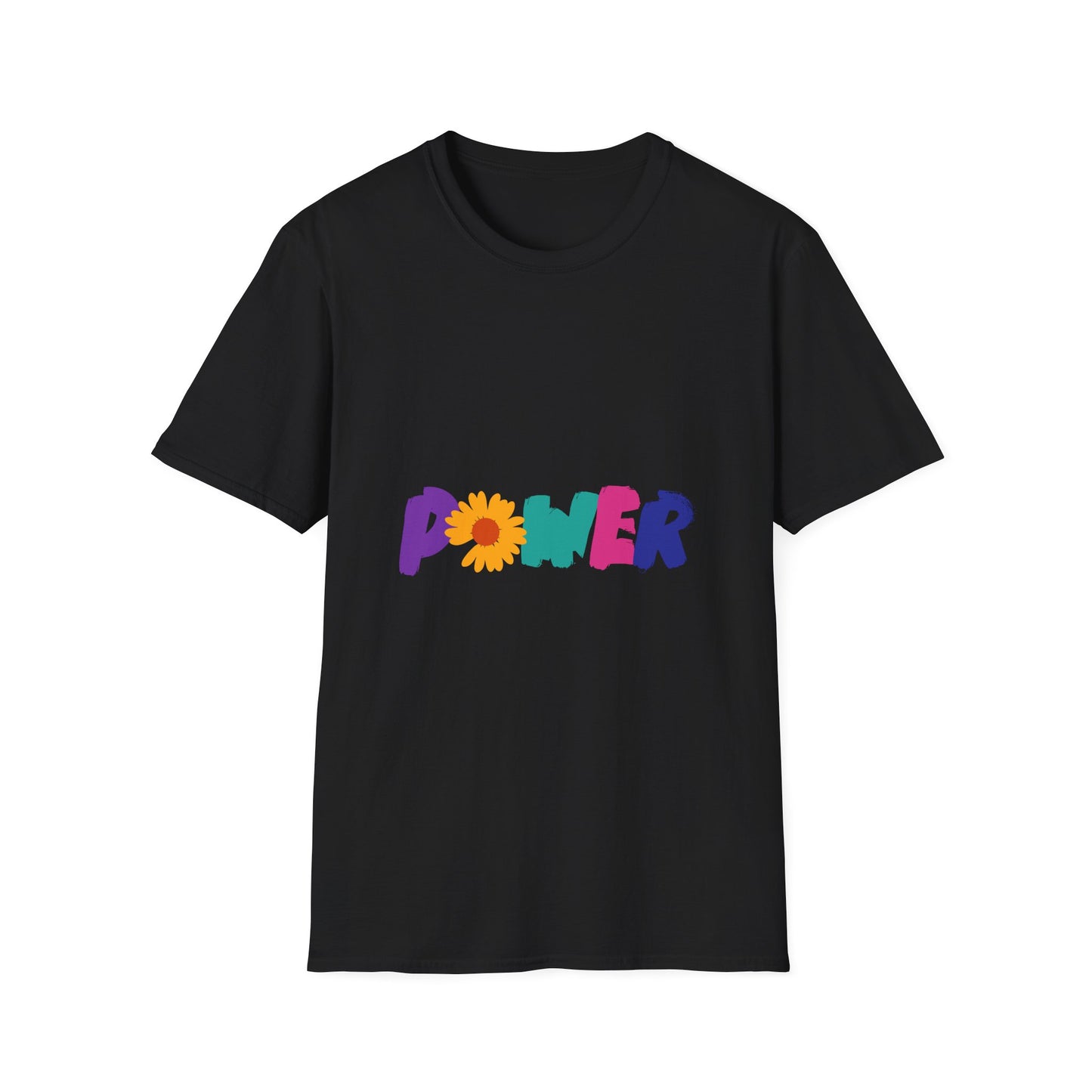 Retro Flower Power Color Pop Unisex Softstyle Tee - snazzymerch