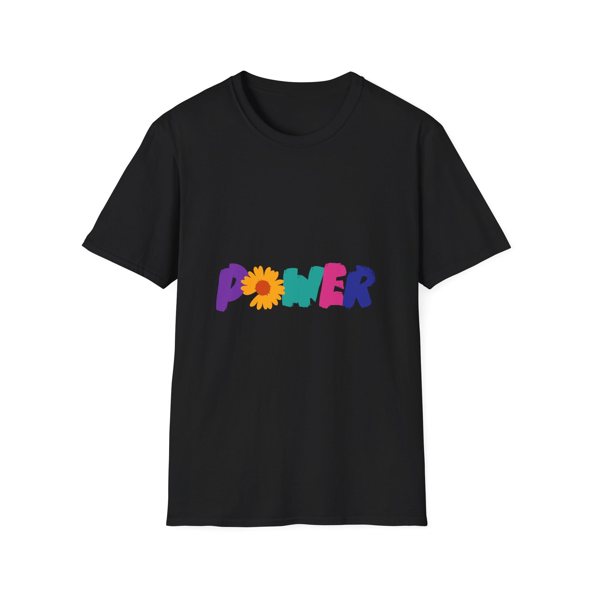Retro Flower Power Color Pop Unisex Softstyle Tee - snazzymerch