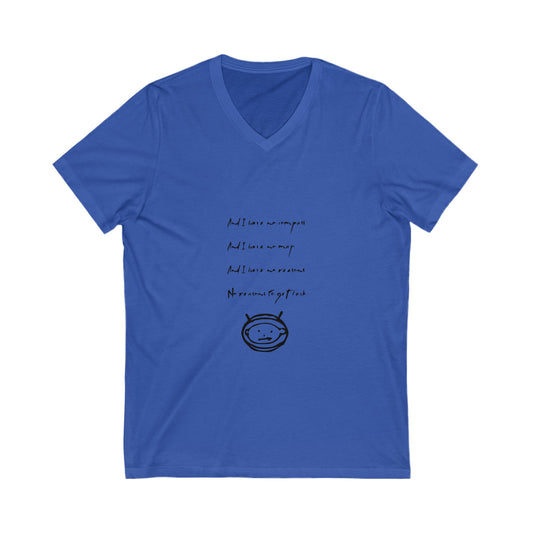 Minimalist Music Unisex Jersey Short Sleeve V-Neck Tee - snazzymerch