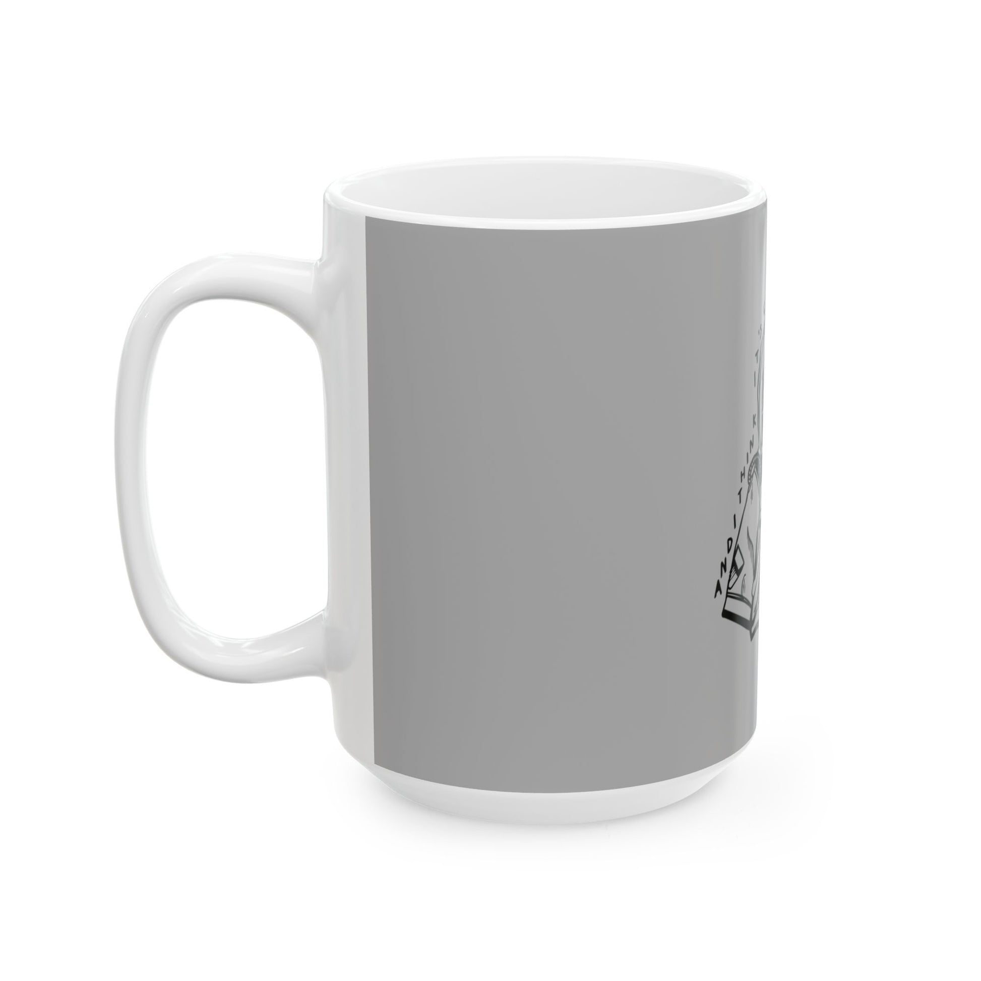 Outline Face Design Ceramic Mug, (11oz, 15oz) - snazzymerch