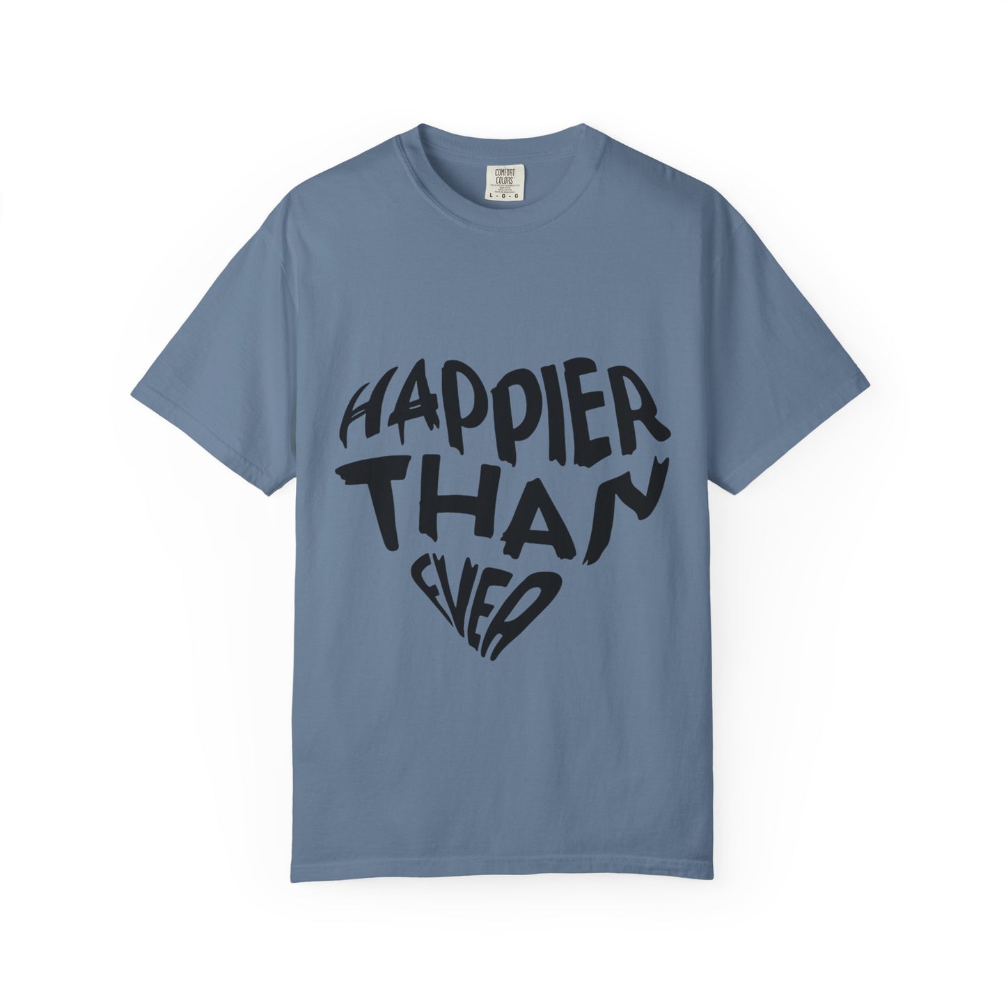 Billie Eilish Inspired Dyed T-shirt – Happier Heart Lettering Edition Printify
