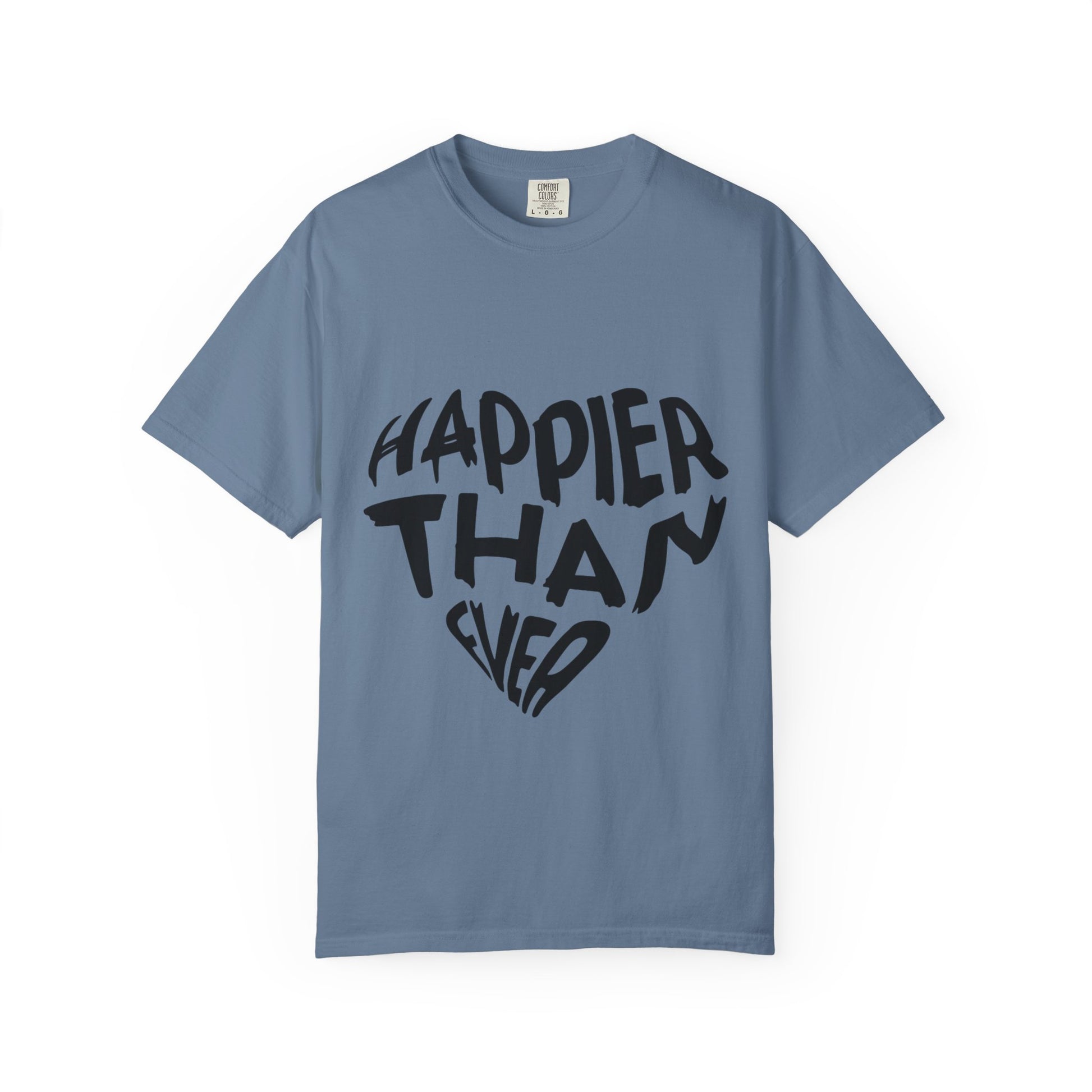 Billie Eilish Inspired Dyed T-shirt – Happier Heart Lettering Edition Printify