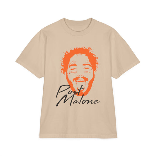 Unisex Garment-Dyed Drop-Shoulder T-Shirt – Post Malone Name Design with Picture Printify